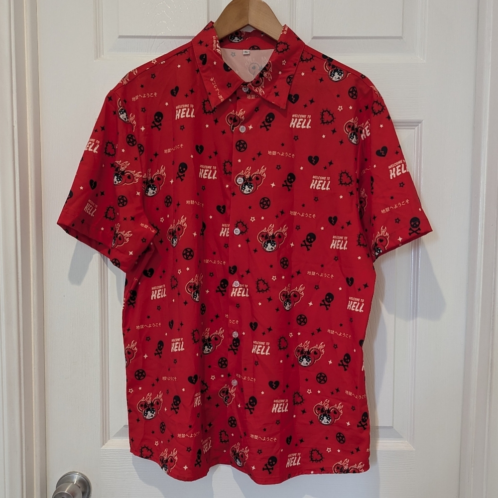 Toshikigirl Welcome to Hell Button Up Shirt XL